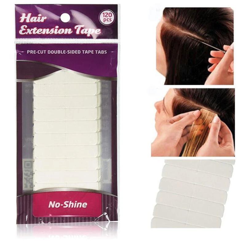 120pcs lot White No Shine Hair Extensions Tape Adhesive - Double Show Hair