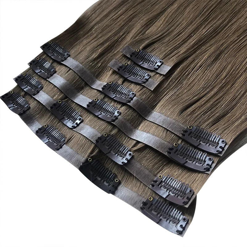 Clip In PU Hair Extensions Human Hair - Double Show Hair