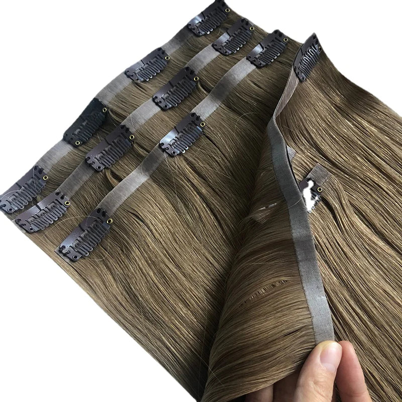 Clip In PU Hair Extensions Human Hair - Double Show Hair