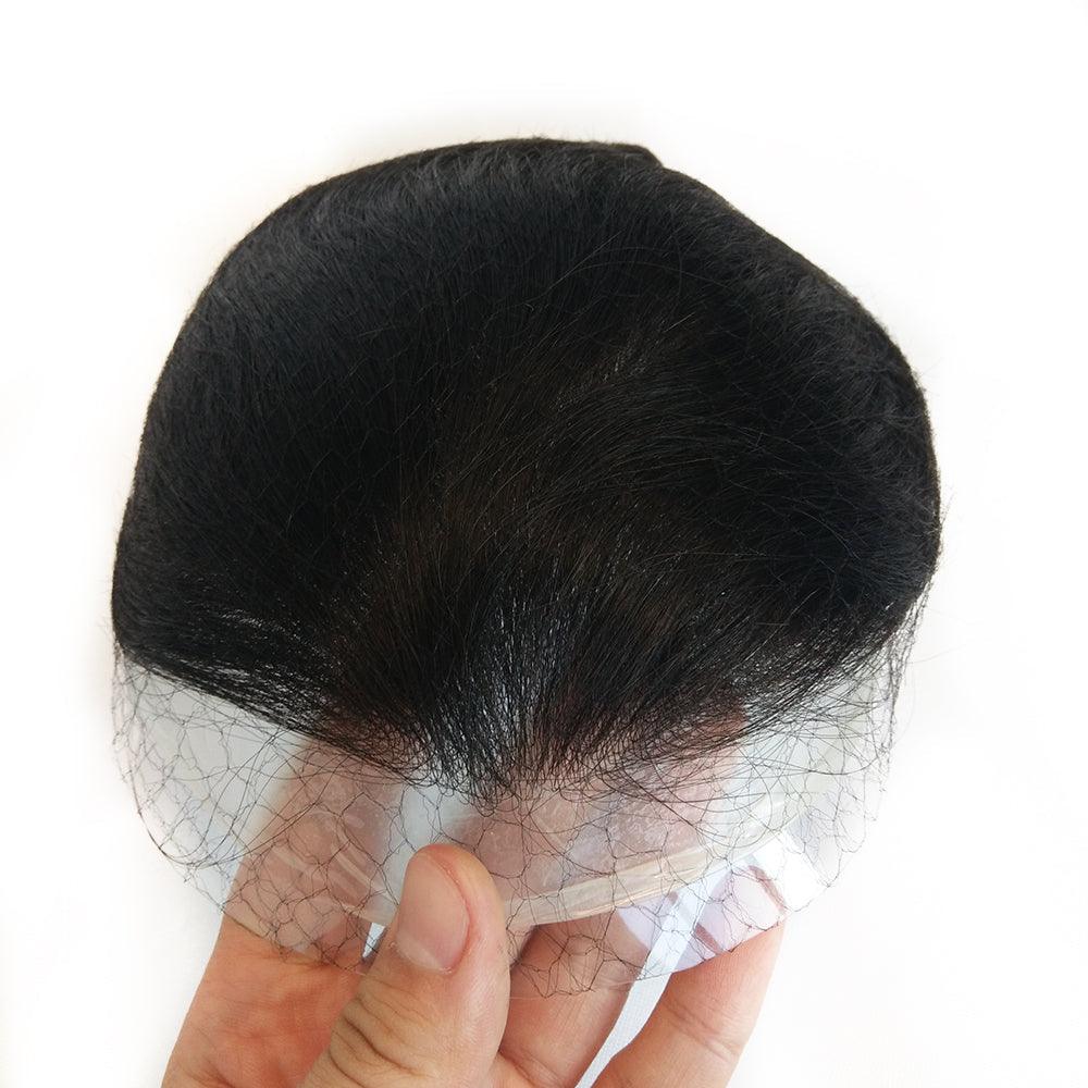 Custom Made Hair Replacement Unit for Man All V looped Flat Back Style - Double Show Hair