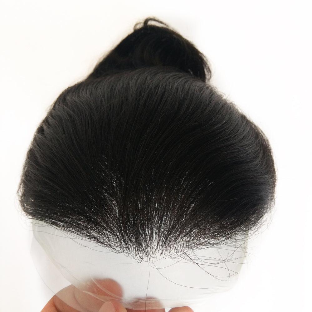 Custom Made Hair Replacement Unit for Man All V looped Flat Back Style - Double Show Hair