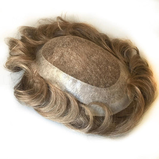Customized Hair Replacement For Male Blonde Human Hair Color 2020 - Double Show Hair