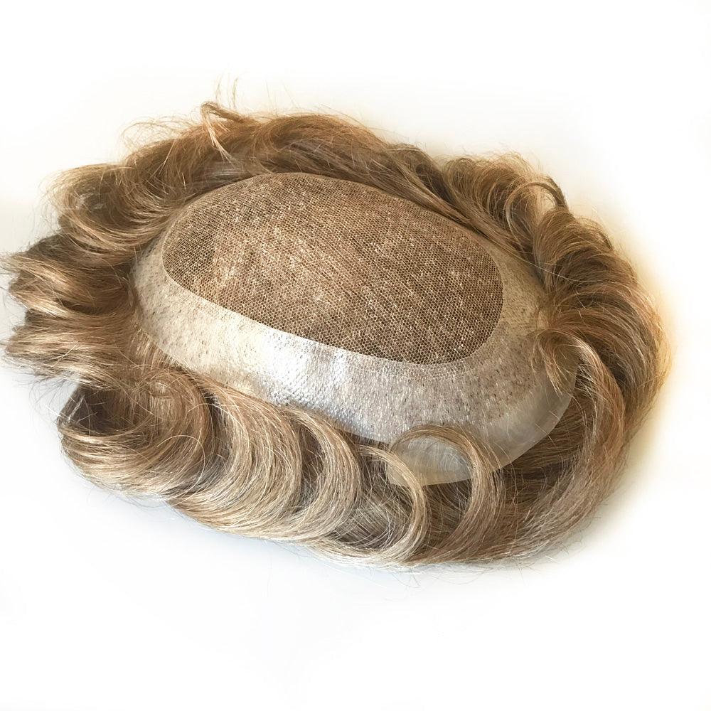 Customized Hair Replacement For Male Blonde Human Hair Color 2020 - Double Show Hair
