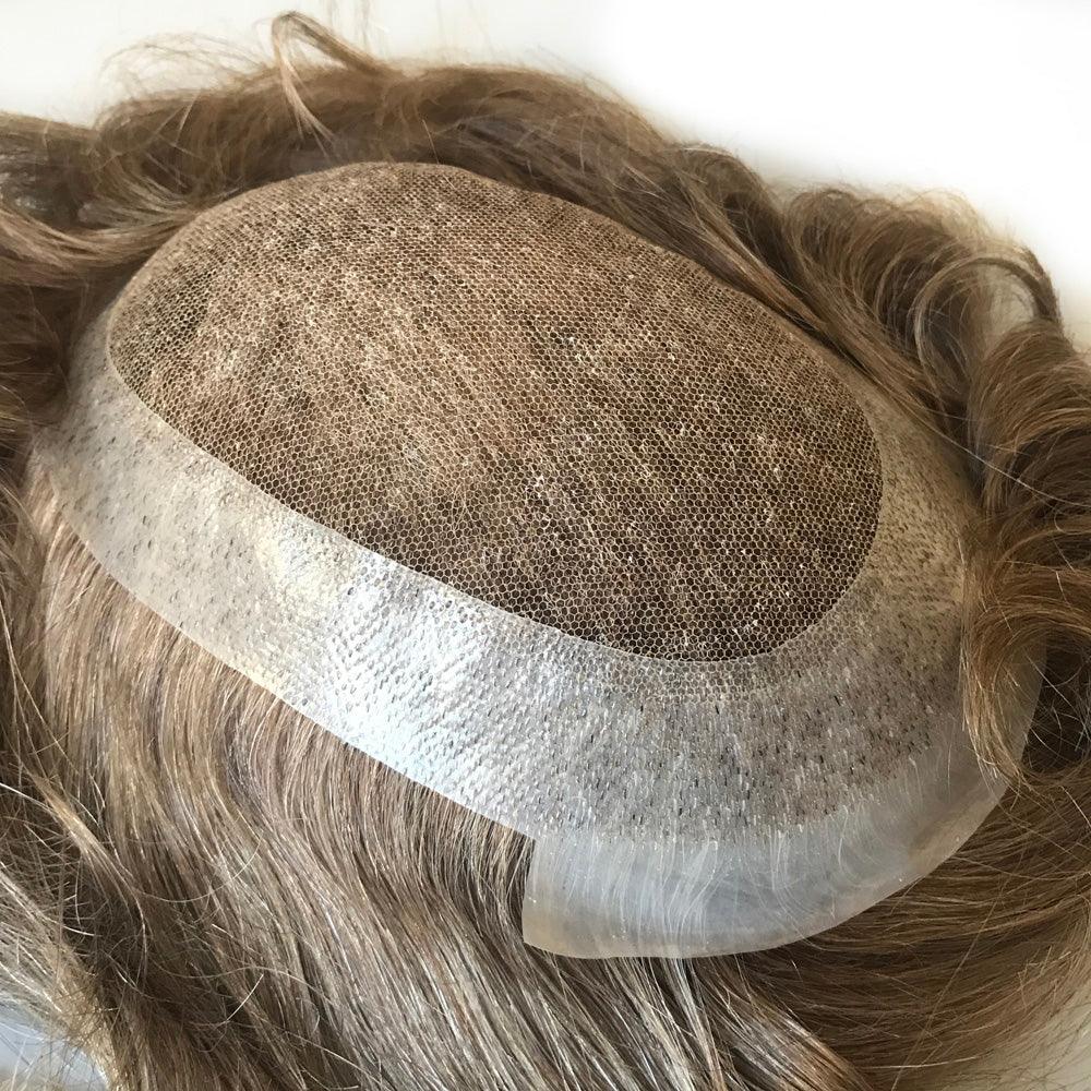 Customized Hair Replacement For Male Blonde Human Hair Color 2020 - Double Show Hair