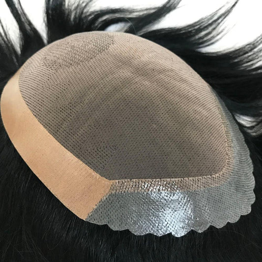 Durable Human Hair Toupee for men customized - Double Show Hair