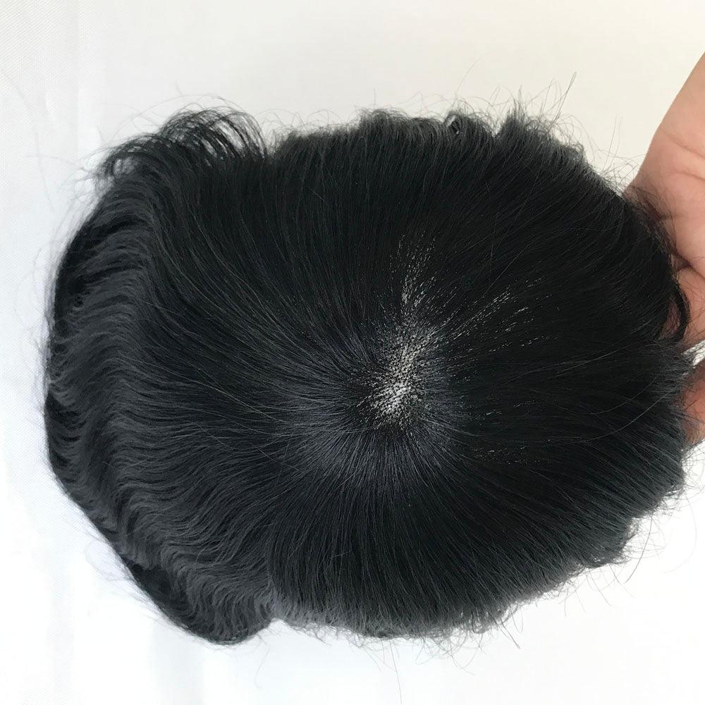 Durable Human Hair Toupee for men customized - Double Show Hair