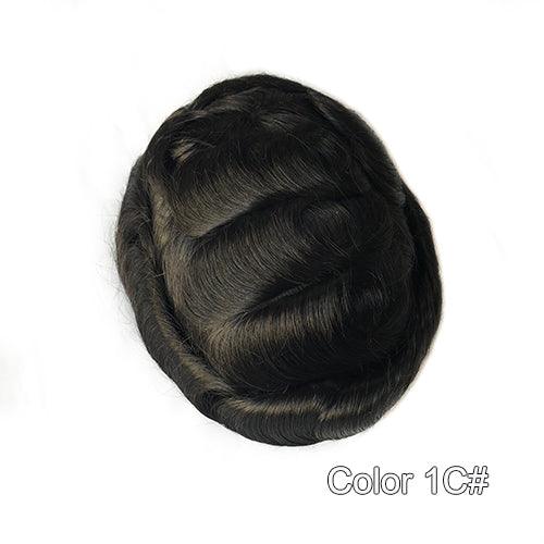 Durable Skin Knotted Toupee for Men - Double Show Hair