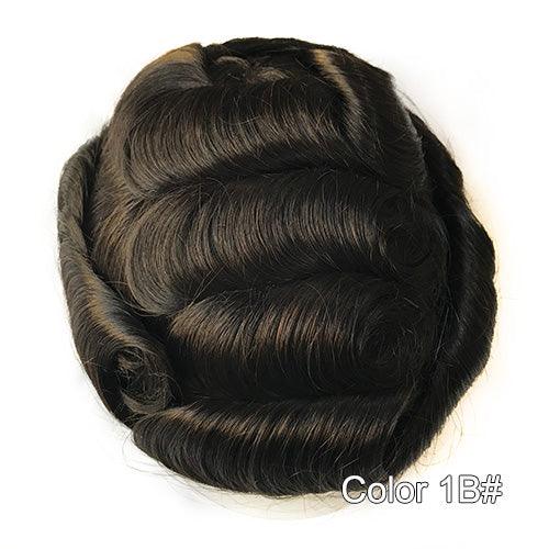 Durable Skin Knotted Toupee for Men - Double Show Hair