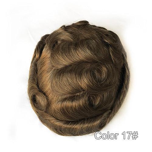 Durable Skin Knotted Toupee for Men - Double Show Hair