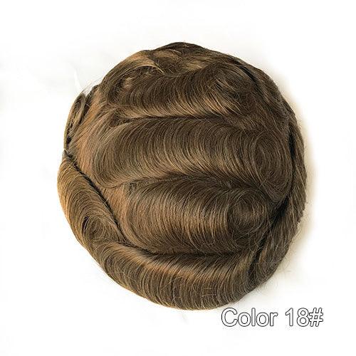 Durable Skin Knotted Toupee for Men - Double Show Hair