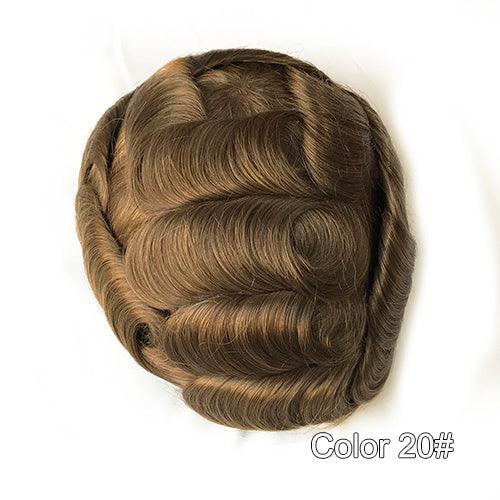 Durable Skin Knotted Toupee for Men - Double Show Hair