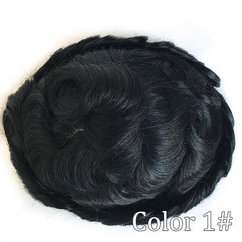 Durable Skin Knotted Toupee for Men - Double Show Hair