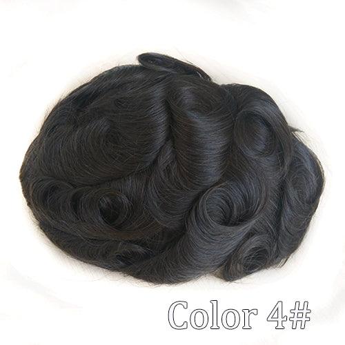 Durable Skin Knotted Toupee for Men - Double Show Hair