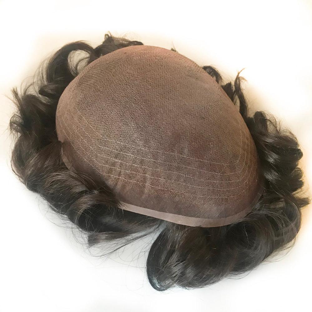 Fine Welded Mono Hair System for men Customized Toupee - Double Show Hair