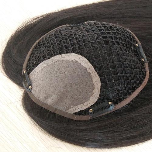 Fishnet Base Human Hair Topper for women Custom made - Double Show Hair