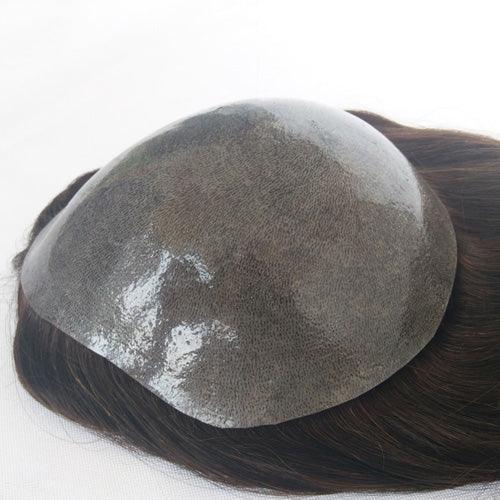 Full Injected Poly PU Human Hair Topper for Women - Double Show Hair