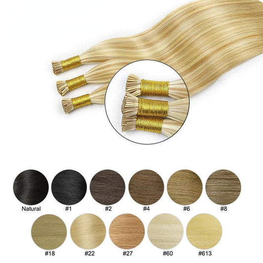 I Tip Human Hair Extensions Brazilian Smoothing Keratin Bonded Strands Of Hair Virgin Remy Straight Hair - Double Show Hair