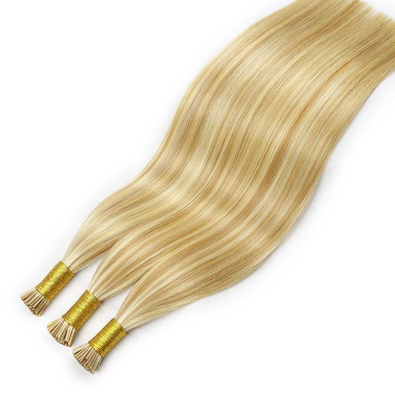 I Tip Human Hair Extensions Brazilian Smoothing Keratin Bonded Strands Of Hair Virgin Remy Straight Hair - Double Show Hair