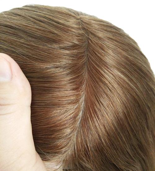 Injected Skin Women Hair Topper for Hair loss - Double Show Hair