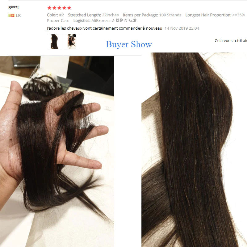 100g Micro Loop Human Hair Extensions - Double Show Hair