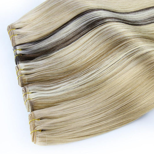 Natural Human Hair Bundles Straight Hair Extensions For Women 100g Double Drawn Hairpiece - Double Show Hair