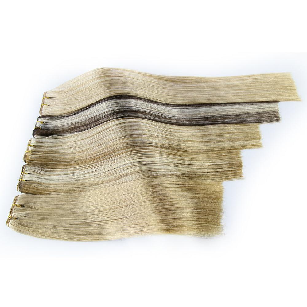 Natural Human Hair Bundles Straight Hair Extensions For Women 100g Double Drawn Hairpiece - Double Show Hair