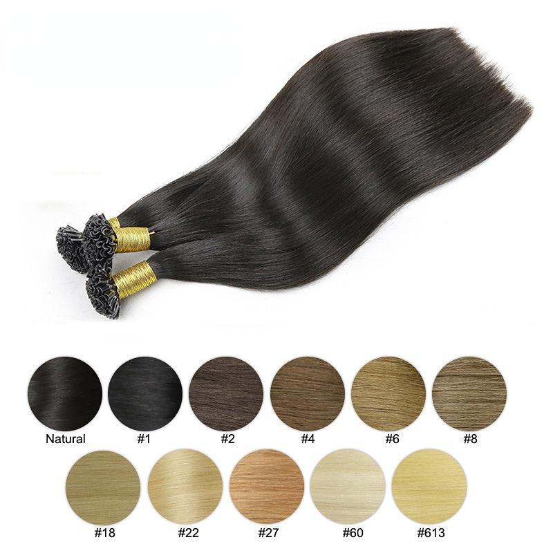 U Tip Natural Hair Extensions Capsule Brazilian Remy Hair Nail Tip Hair Weft Smoothing Keratin Fusion Human Hair - Double Show Hair