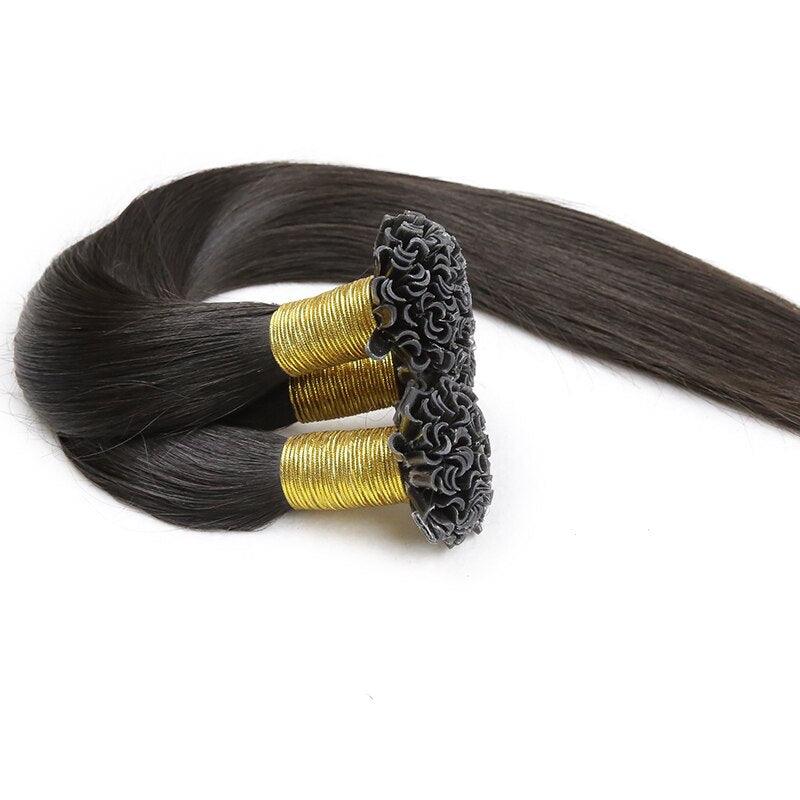 U Tip Natural Hair Extensions Capsule Brazilian Remy Hair Nail Tip Hair Weft Smoothing Keratin Fusion Human Hair - Double Show Hair